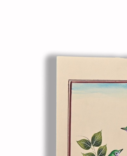 Pintura de pájaro miniatura hecha a mano de pájaro familiar pequeño 9 X 6 pulgadas "PN13040" - Imagen 2 de 5
