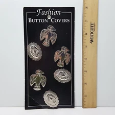 Vintage Set 6 Replica Southwestern Native American Designs Button Covers Taiwan