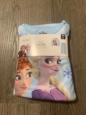 Girls Frozen Anna Elsa Long Sleeve Top  Pants Fleece 2pc Pajama Set XS 4/5