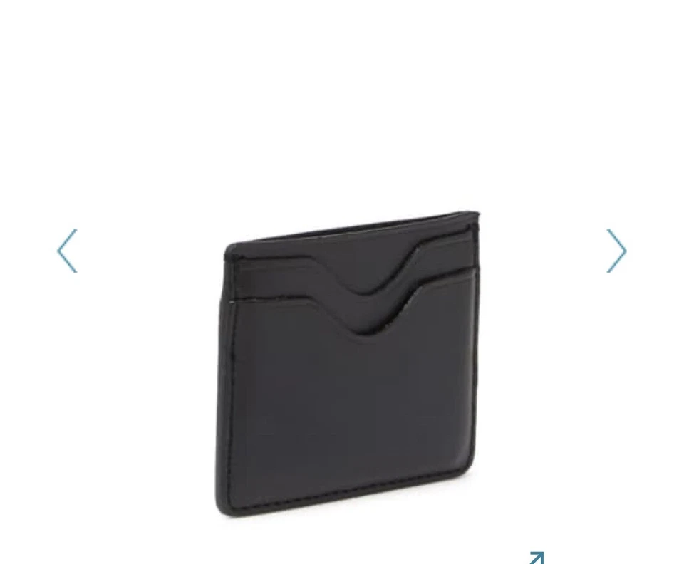 Estuche para tarjetas de cuero negro sin forro John Varvatos EE. UU. Foto 4 de 4