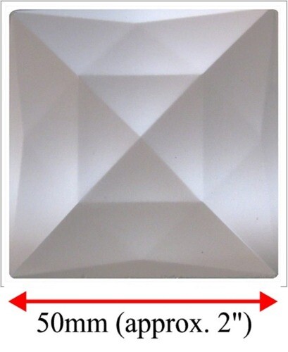 50mm 2" German SQUARE Faceted Jewel for Stained Glass - CLEAR - Picture 1 of 1