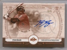 2015 TOPPS MUSEUM COLLECTION RYAN BRAUN SEPIA ARCHIVAL AUTOGRAPH #D 3/5