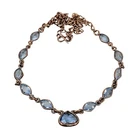 Natural Tanzanite Quartz Copper Electroformed Artisan Chain Necklace Jewelry