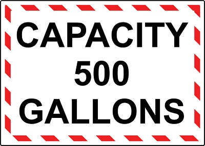 LEETPRINTS CAPACITY 500 GALLONS | Laminated Vinyl Decal Sticker Label