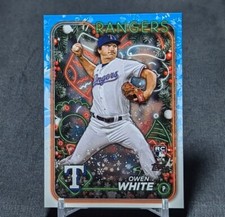 Owen White Rookie RC 2024 Topps Holiday Baseball Card #H143 Texas Rangers. rookie card picture