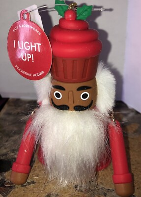 Bath & Body  Christmas Nutcracker Light Up Pocket Bac Keychain  Soap Holder  New