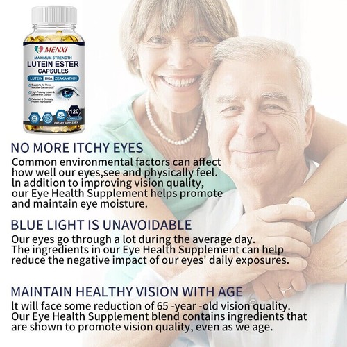 120pc Augen Vitamine Lutein Kapseln Zeaxanthin, Heidelbeerextrakt Relief Strain - Bild 9 von 11