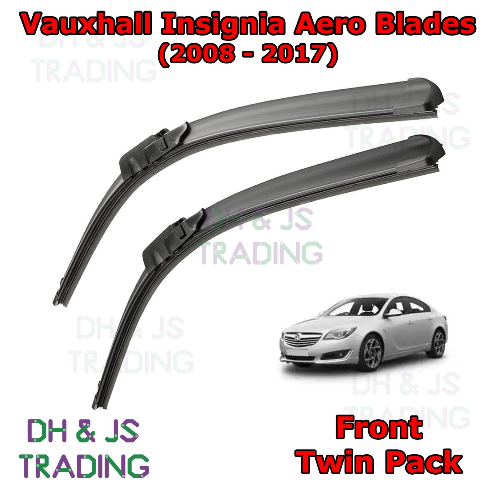 (0817) Vauxhall Insignia Aero Wiper Blades Windscreen 24" 18" Flat