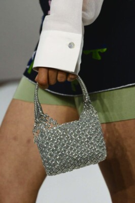 ANTEPRIMA シルバーバッグ usa ANTEPRIMA Wire Silver Metallic Wire Woven Bag Clutch w Pouch S/S