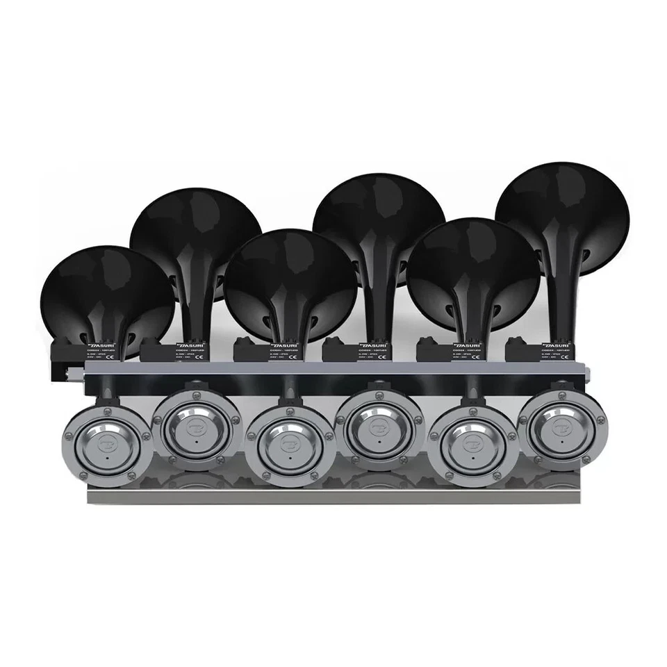  6 TUBOS BOCINA DE AIRE BASURI EDICIÓN INDIA 12V 24V 130 dB 24 MELODÍAS CAMIÓN CAMIÓN AUTOBÚS Foto 2 de 4