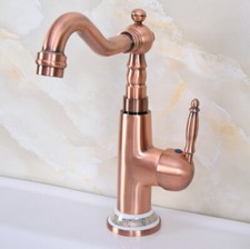 Antique Red Copper Bathroom Kitchen Bar Sink Swivel Faucet Water Tap snf628