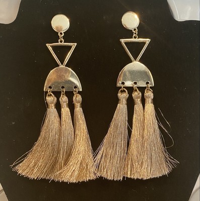 Trendy Gold Color Drop Dangle Triangle Top Pierced Earrings | eBay