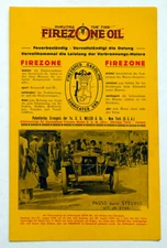 1930's Vintage FIREZONE OIL Gas Station GERMAN ADVERTISING BROCHURE / Germany