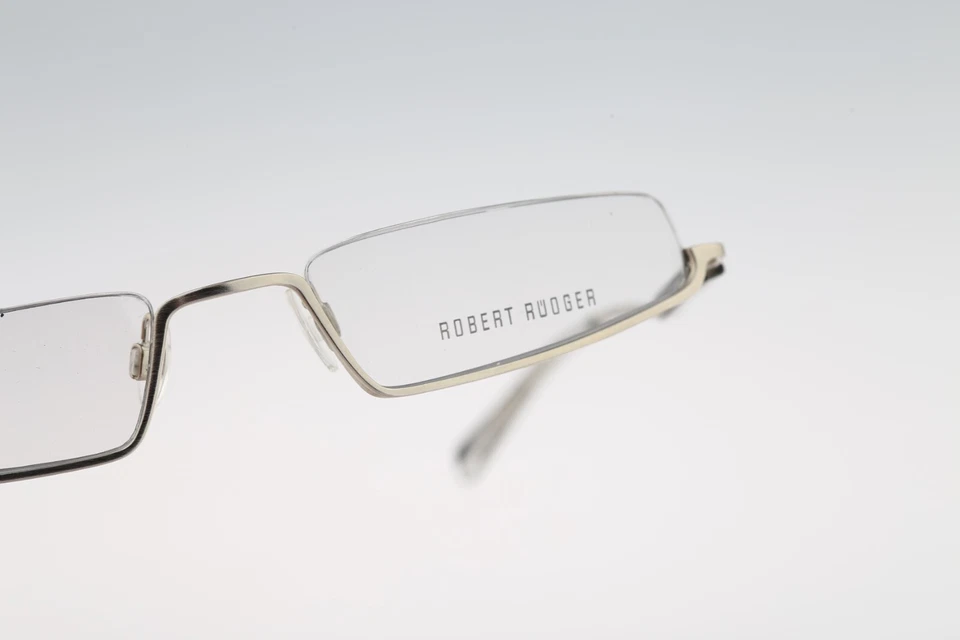 Robert Rudger 2705 647 17, marcos de gafas rectangulares plateados vintage años 90 NOS Foto 4 de 4