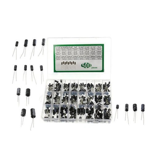 500x 24 Types Elektrolyt Kondensatoren Elkos Capacitors Sortiment 0,1-1000UF Set - Bild 2 von 12