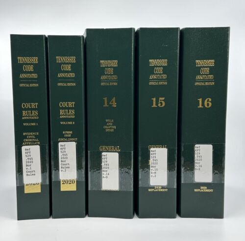 Tennessee Code Annotated Court Rules & General Index A-Z Full Set 5 Volumes 2020 - Foto 2 di 8