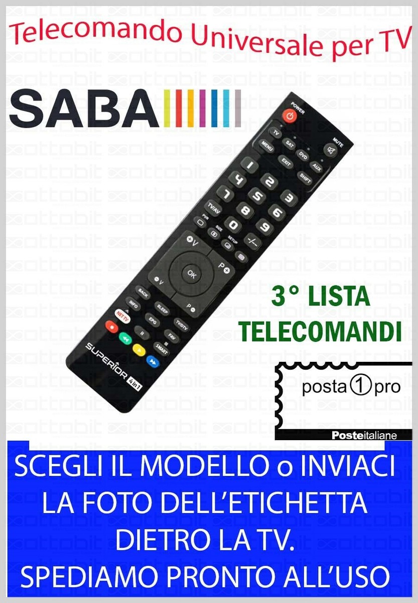 Telecomando Universale Tv Saba Sa40S67A9 -Sa24S46A9 - Foto 5