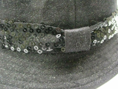 JUSTICE Girl's One Size Cotton Black Sequins Glitter Bucket Hat - Picture 3 of 6