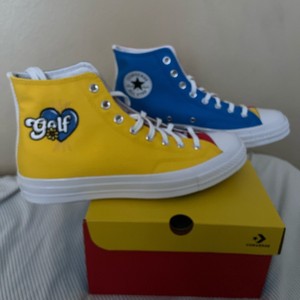 yellow blue red converse