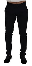 DOLCE & GABBANA Pants Black Wool Stretch Slim Trousers Chinos IT48/W34/M 1200usd