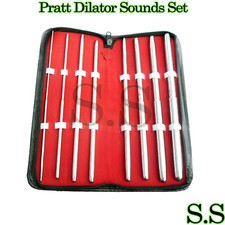 Surgical PRATT DILATOR Sounds Set OF 8 Pcs Dual-Ended STRAIGHT 