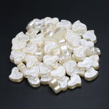 Love Heart Pearls Bead Acrylic Loose Spacer Beads DIY Necklaces Bracelet 50Pcs