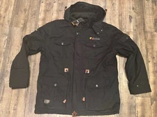 Tacvasen Tactical Outdoor Heavy Duty Hooded Fleece Lining Black Jacket Coat 2XL