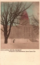 Snowy State Capitol, Denver, Colorado Postcard - Photo by Clark Blickensderfer