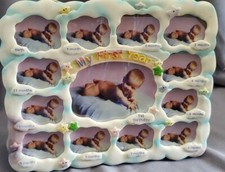 Porcelain First 12 Months Photo Frame Cloudy Blue 13 Photo Slots