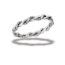 Sterling Silver Interwoven Twist Ring sz 4-9