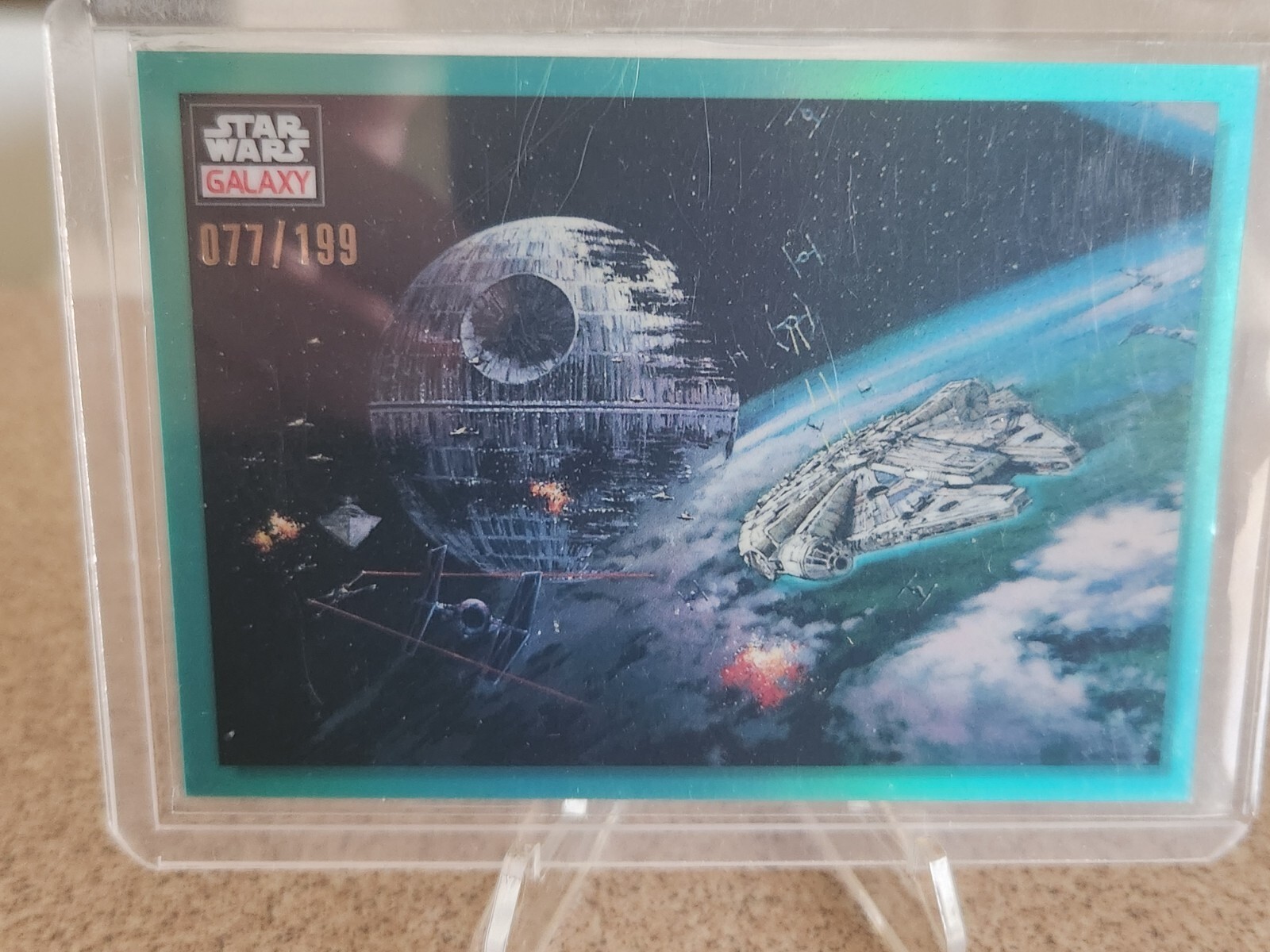 2023 Topps Chrome Star Wars Galaxy #86 Battle Of Endor Aqua Refractor /199