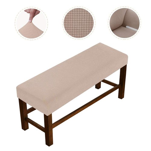 EKDJKK Dining Bench Cover, Elastic Polyester Anti-dust Removable Slipcover Wa... - 第 4/9 張圖片