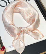 100 Silk Mulberry Scarf 53X53cm Neckerchief Shawl fireworks Print Bandana Wrap