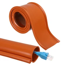 Wires Hider, 3.3 Feet Long 1.2" Inner Dia Flexible Silicone Cord Cover (Red)