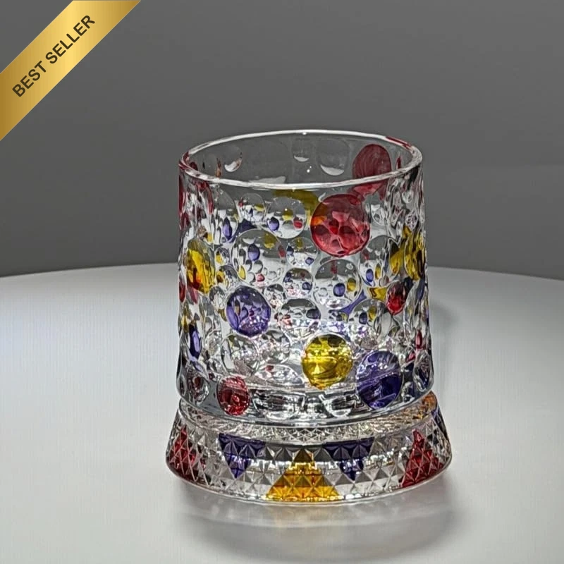 Rotating Whiskey Glass with Detachable Base, 270Ml Crystal Whisky Tumbler, Vinta