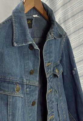 Lee 101-J Riders Denim Trucker Jacket 1970s Sanforized Union Made USA Cotton