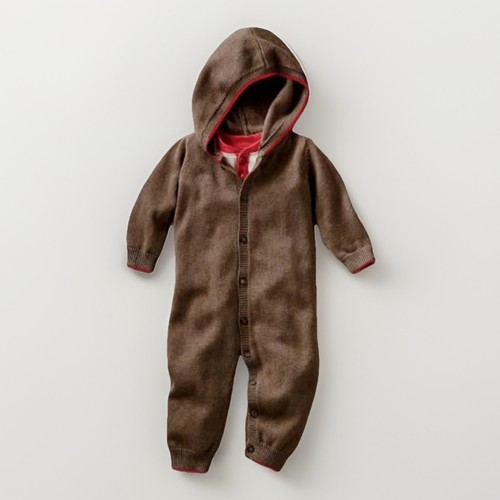 NWT Tea Collection Hooded Sweater Romper Winter Holiday Pima Cotton 3-6m Gift - Picture 2 of 4