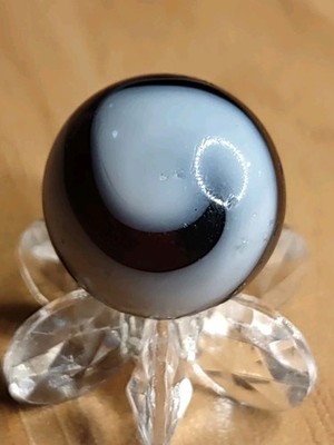 .67'' TRANSITIONAL Purple Hand Gathered GLASS Antique Vintage Marble Good Toys