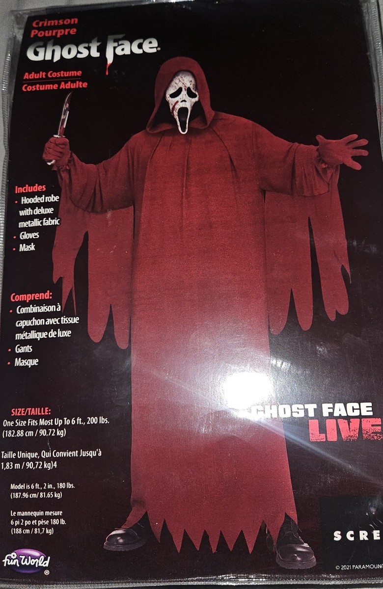 Fun World Scream Ghostface Crimson Red Metallic Robe Costume w