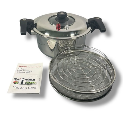 #ad INNOVA 8 Qt Pressure Zip Cooker Stainless Steel With Basket Trivet Model 42272 $45.58