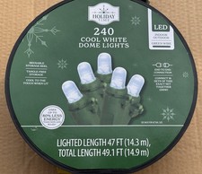 New Holiday Time 240 Cool White Led Dome Lights With Green Wire On Reel New Holiday Time 240 Cool White Led Dome Lights With Green Wire On Reel