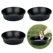 3Pcs Rubber Feed Pan,12 Quart / 3 Gallon Large Horse Feed Bucket Chicken Dust...