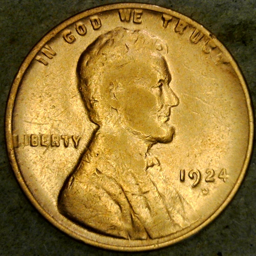 1924 D American Cent Lovely Circulated Brown Lincoln Wheat Penny  Denver Mint