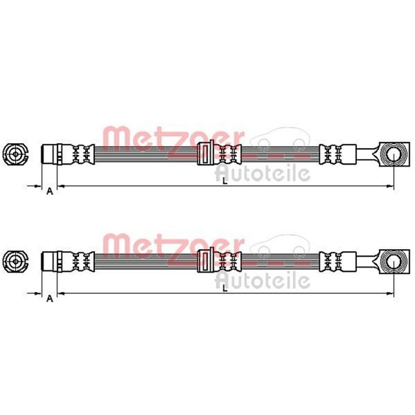 2X Metzger BremsschlÄUche Vorne Beidseitig Passend FÜR Opel Astra Zafira-image