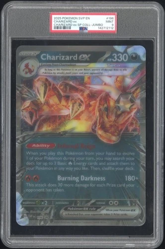 2025 POKEMON SVP EN-SV BLACK STAR JUMBO PROMO #196 CHARIZARD EX PSA 9
