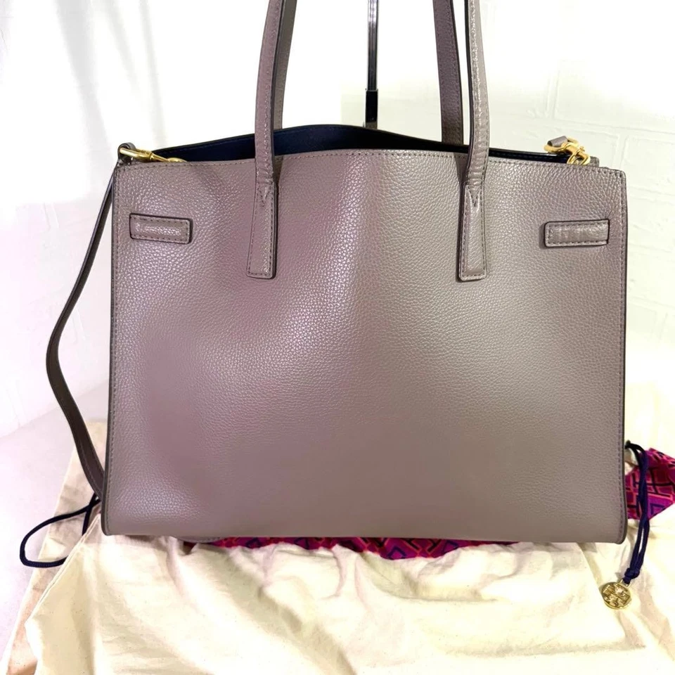 Bolso de Mano Tory Burch Walker Cuero Gris Para Mujer De Japón Foto 3 de 4