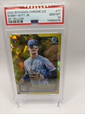 2022 Bowman Chrome Sapphire Bobby Witt Jr SP Yellow RC /50 Royals 77 PSA 10