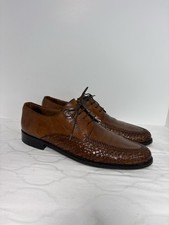 Magnanni Leather Weave Oxford Shoes Men Size 14B Brown Dress Lace Up 9478 Spain