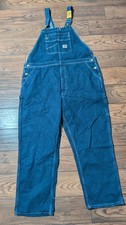 Carhartt Blue Denim Bib Overalls Loose Fit OR4672-M Mens Farmer Trucker Sz 44x32