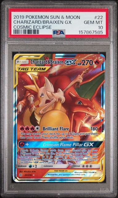 Charizard & Braixen GX #22 (Cosmic Eclipse (2019))
